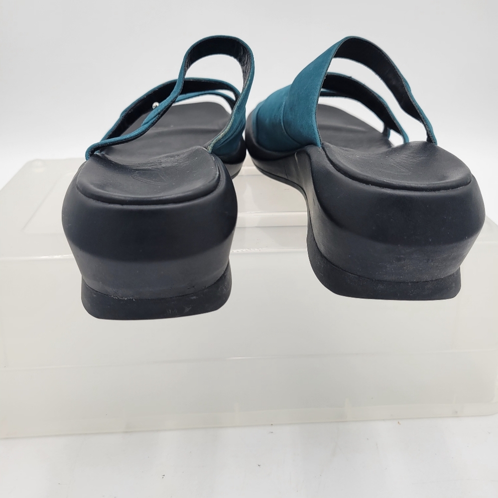 Vintage 2001 Womans Clarks Teal Slides Leather Upper (Suede) 32454 Size 7.5 - Picture 6 of 8